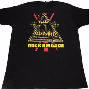 Def Leppard rock brigade black T-shirt size large